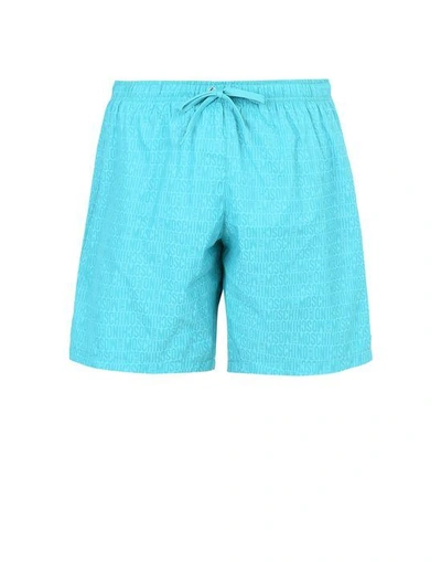 Shop Moschino Swimming Trunks - Item 47192611 In Turquoise