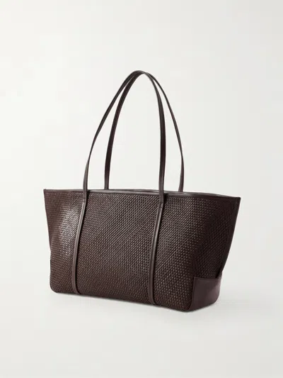 St Agni Woven Slim Bateau Tote In Brown