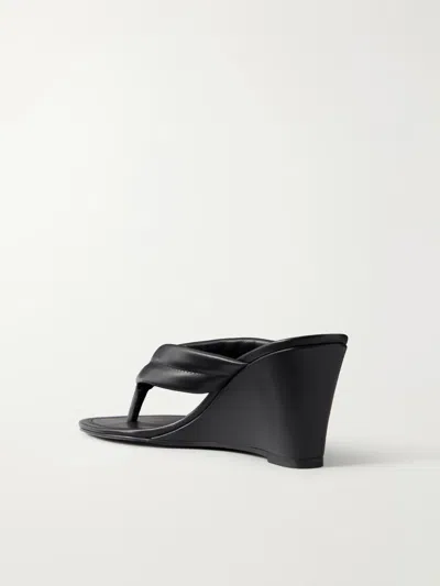 St Agni Stitch Detail Thong Wedges Black