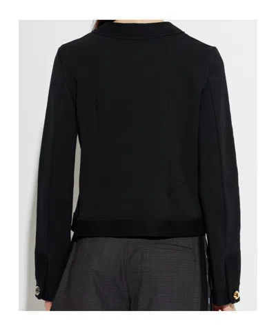 Moschino Black Solid Round Neck Cardigan In Black