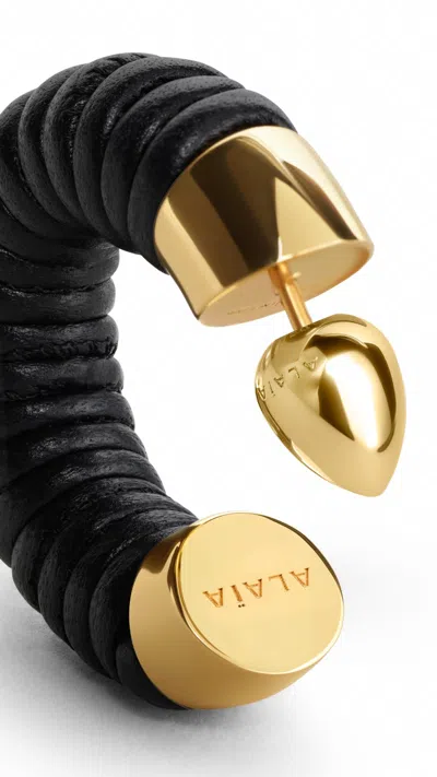 Alaïa Small Bobine Hoops In Black