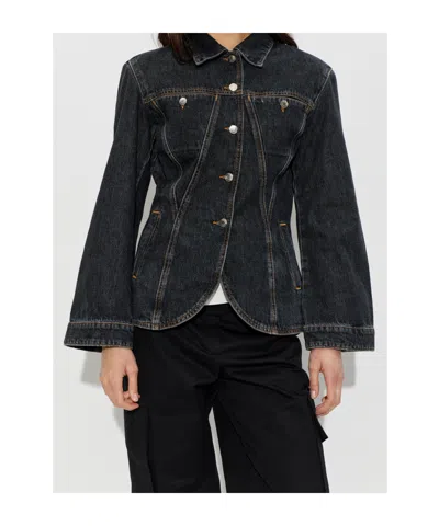 Iro Long-sleeved Denim Jacket In Black