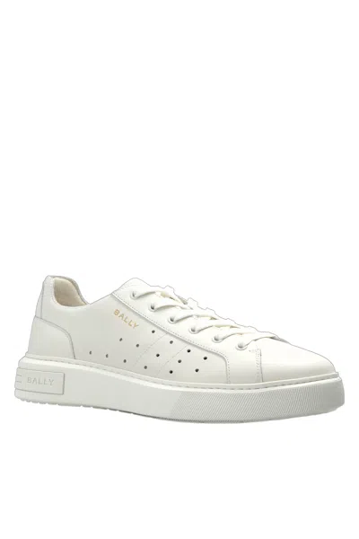 Bally Perforated Leather Sneakers In White