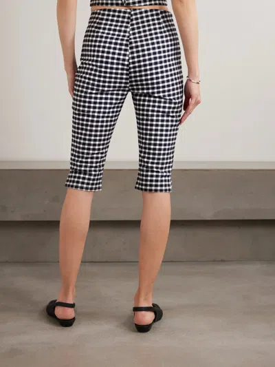Posse Chiara Cropped Checked Cotton-blend Capri Pants In Black