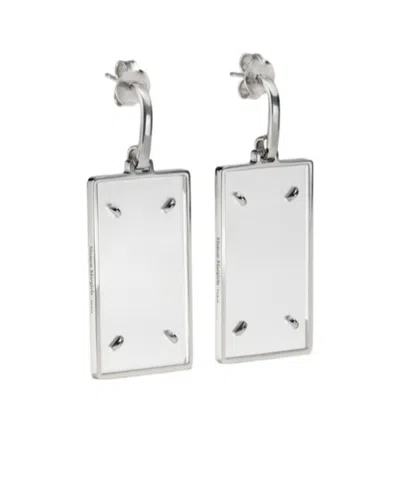 Maison Margiela Rectangular Drop Earrings In Pink