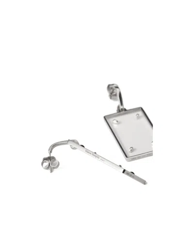 Maison Margiela Rectangular Drop Earrings In Pink