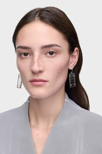 Maison Margiela Rectangular Drop Earrings In Pink