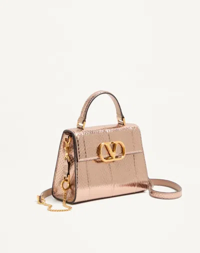 Valentino Small Vsling Laminated Elaphe Leather Top Handle Bag In Pink