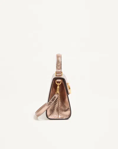 Valentino Small Vsling Laminated Elaphe Leather Top Handle Bag In Pink