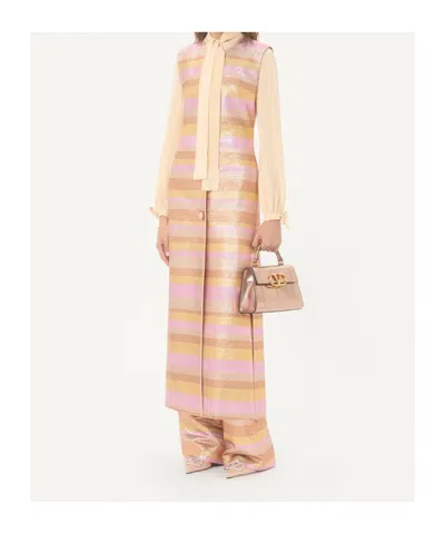 Valentino Small Vsling Laminated Elaphe Leather Top Handle Bag In Pink