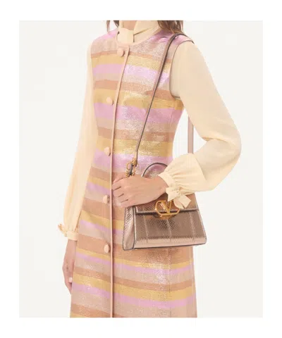 Valentino Small Vsling Laminated Elaphe Leather Top Handle Bag In Pink