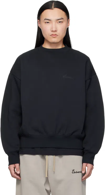 Essentials Crew Neck Sweatshirt In Black