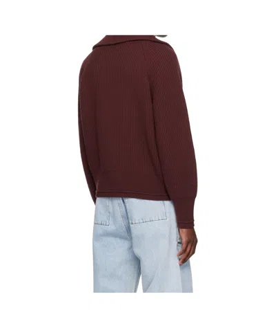 Entire Studios Half-zip Knitted Sweater In Red