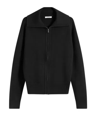 Entire Studios Relaxed Zip-up Knitted Jacket In Black