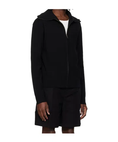 Entire Studios Relaxed Zip-up Knitted Jacket In Black