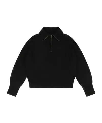Entire Studios Blimp Quarter Zip Sweater In Black