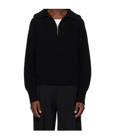 Entire Studios Blimp Quarter Zip Sweater In Black