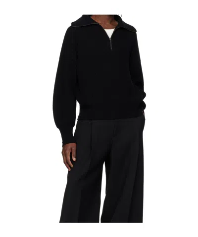 Entire Studios Blimp Quarter Zip Sweater In Black