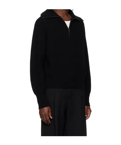 Entire Studios Blimp Quarter Zip Sweater In Black