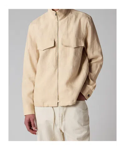 Paul Smith Ecru Linen Patch-pocket Drawstring Jacket White In Brown