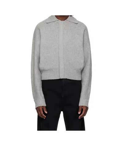 Entire Studios Marla Ribbed Bomber Jacket In Gray