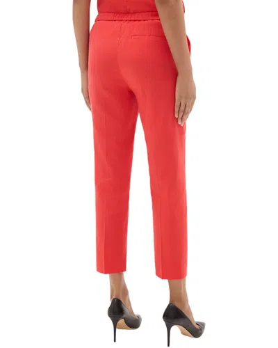 Theory Treeca Linen-blend Pant In Red