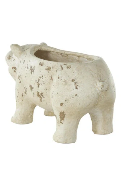 Uma Pig Planter In White