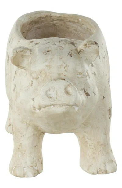 Uma Pig Planter In White