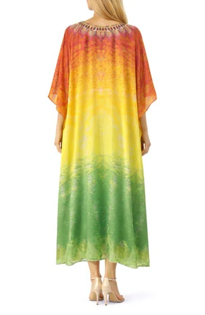 Ranee's Ranees V-neck Long Caftan In Multi