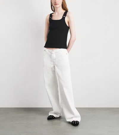 Still Here Stretch-cotton Snap Tank Top In Black