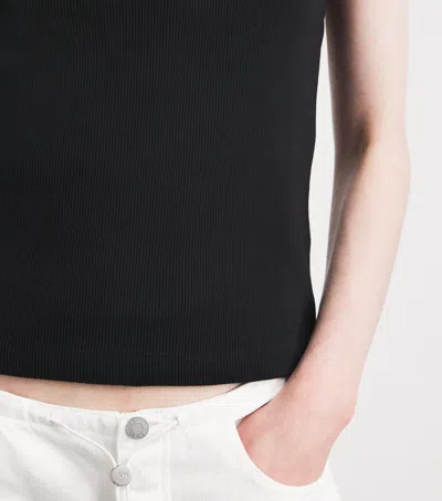 Still Here Stretch-cotton Snap Tank Top In Black