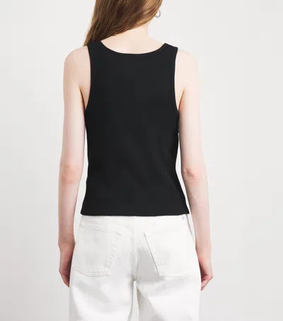 Still Here Stretch-cotton Snap Tank Top In Black