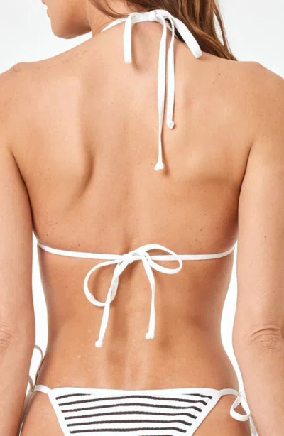 L*space Aspen Bikini Top In Sail Along Stripe In Black