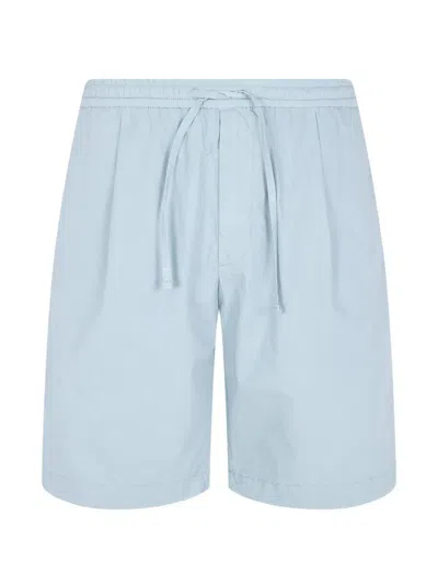 Michael Coal Popeline Bermuda Trousers In Blue