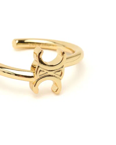 Celine Céline Triomphe Earrings In Gold