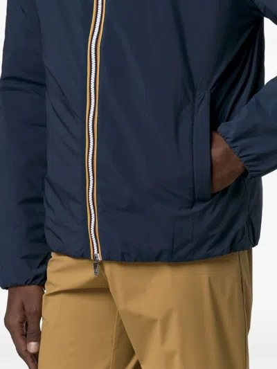 K-way Blue Stretch Dot Zip Jacket In Blue