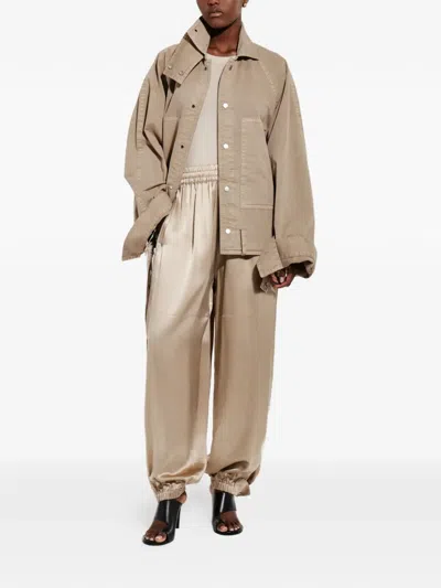 Co Collection Side-zip Elasticated-cuff Track Pants In Brown