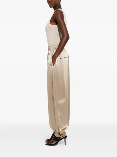 Co Collection Side-zip Elasticated-cuff Track Pants In Brown
