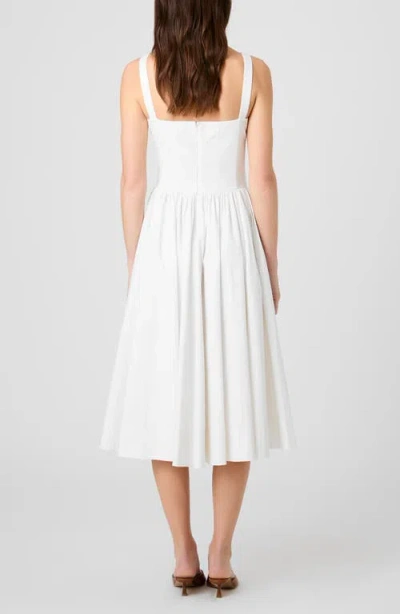 French Connection Cotton Sateen Fitted Bodice Midi Dress In Multi