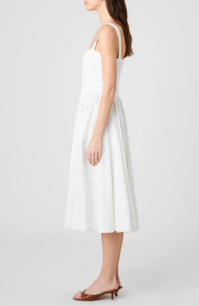 French Connection Cotton Sateen Fitted Bodice Midi Dress In Multi