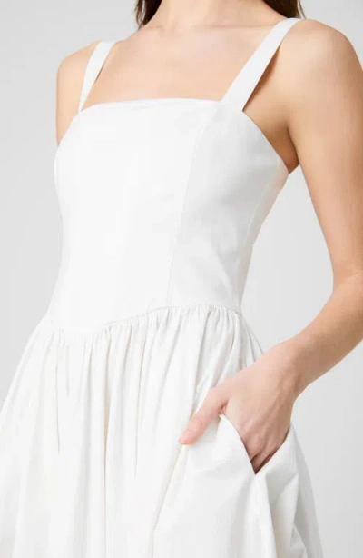 French Connection Cotton Sateen Fitted Bodice Midi Dress In Multi