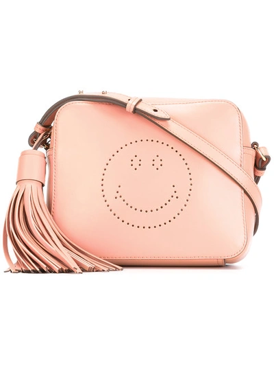 Anya Hindmarch 'smiley' Leather Crossbody Bag In Pink