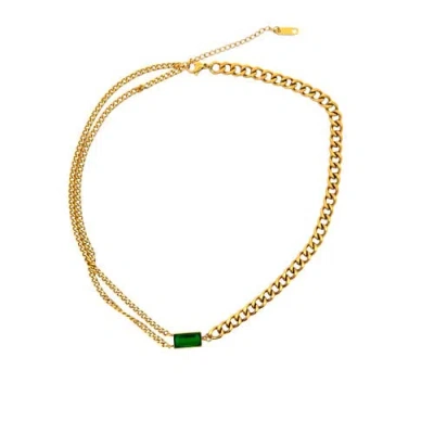 Gemini Jewelry Mixed Chain Necklace With Rectangular Accent In Multi