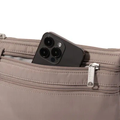 Baggallini Securtex Anti-theft Stash Crossbody In Gray