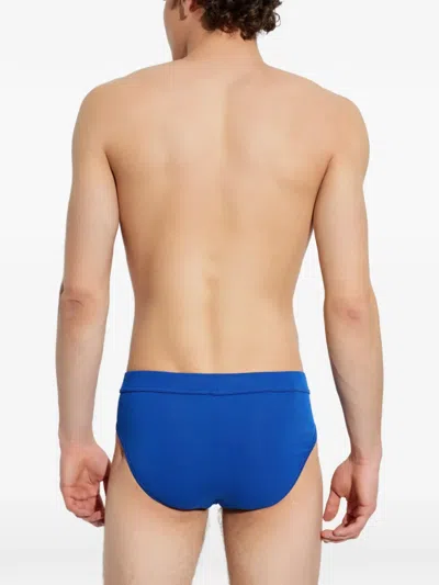 Dsquared2 Logo-embroidered Briefs In Blue