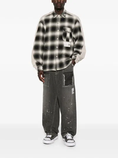 Miharayasuhiro Check-pattern Distressed-effect Shirt In Multi