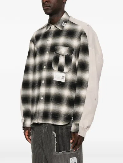 Miharayasuhiro Check-pattern Distressed-effect Shirt In Multi