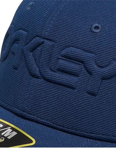 Oakley 6 Panel Stretch Embossed Hat In Blue