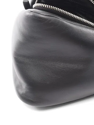 Pre-owned Prada 2010s Triangle Leather Shoulder Bag In Black
