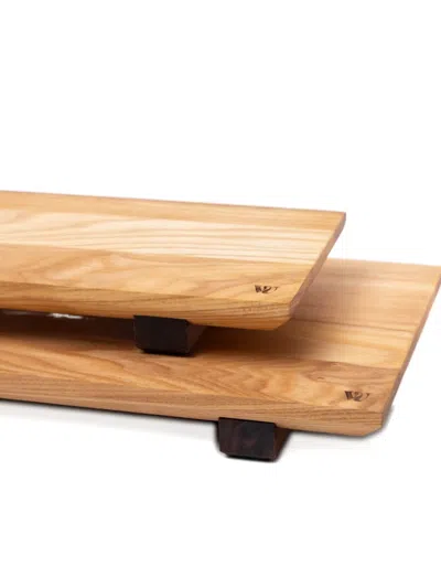 Woodsea Rectangular Footed Serving Board In Neutral